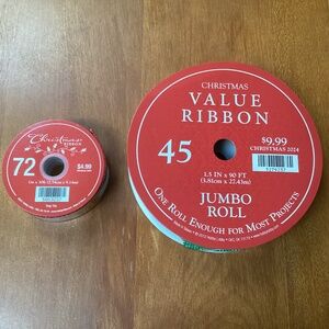 Christmas Value Ribbon 45 & Christmas Ribbon 72 Bundle of 2 NWT